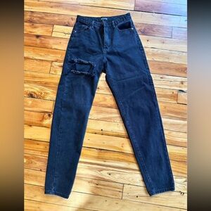 PrettyLittleThing Black Denim Jeans size UK 8